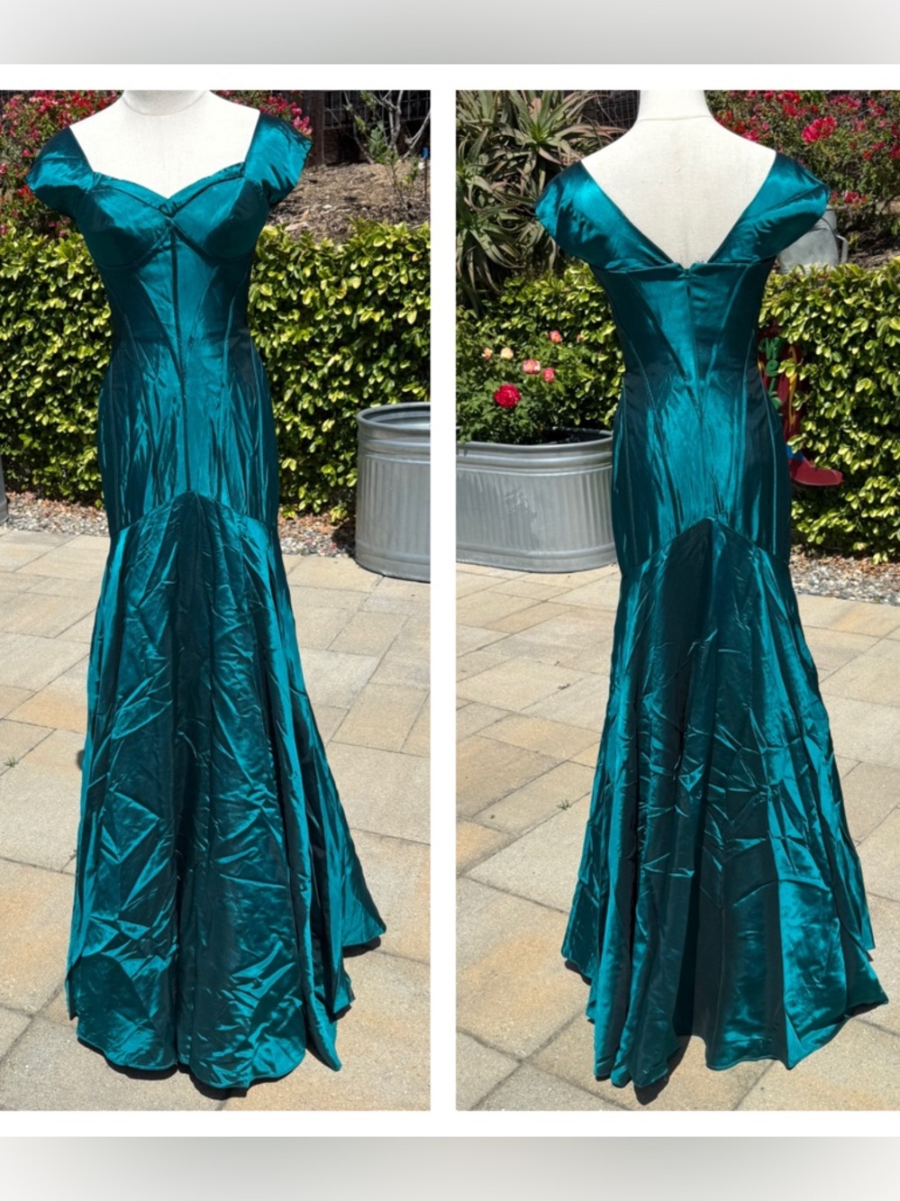 Jovani 1990s vintage silk taffeta corset style evening gown
